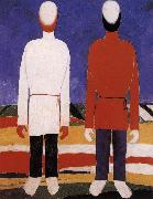 Kasimir Malevich Two men portrait oil on canvas